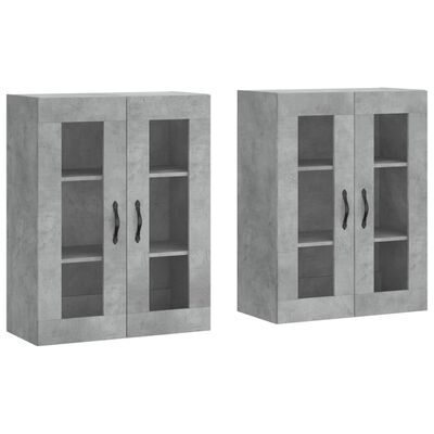 vidaXL Wall Mounted Cabinets 2 pcs Concrete Grey Engineered Wood