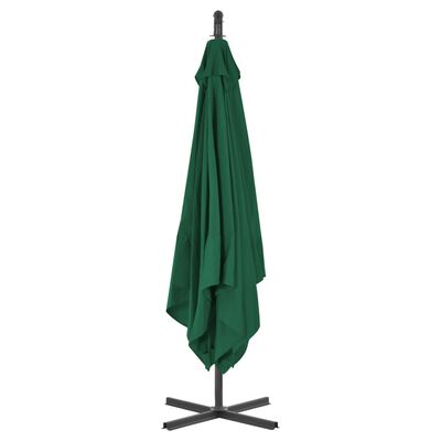 vidaXL Cantilever Garden Parasol with Steel Pole 250x250 cm Green