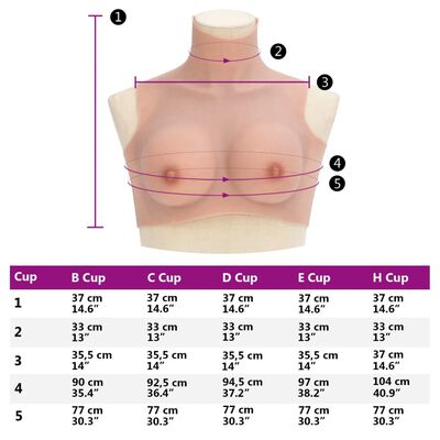 vidaXL Silicone Breastplate Natural B Cup