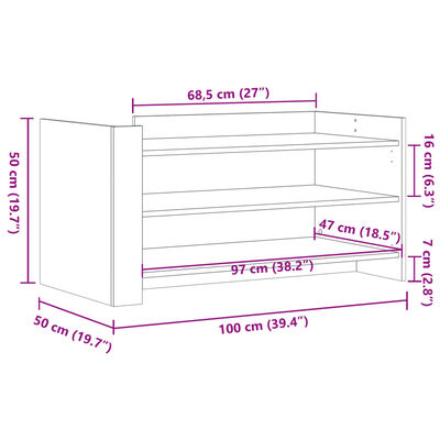 vidaXL Coffee Table Concrete Grey 100x50x50 cm Engineered Wood