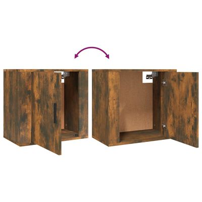 vidaXL Wall-mounted Bedside Cabinets 2 pcs Smoked Oak 50x30x47 cm