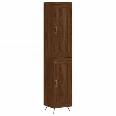 vidaXL Highboard Brown Oak 34.5x34x180 cm Engineered Wood