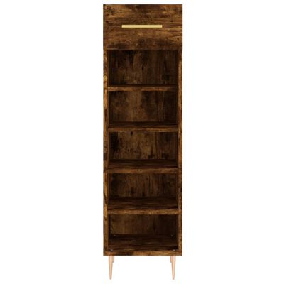 vidaXL Shoe Cabinet Smoked Oak 30x35x105 cm Engineered Wood