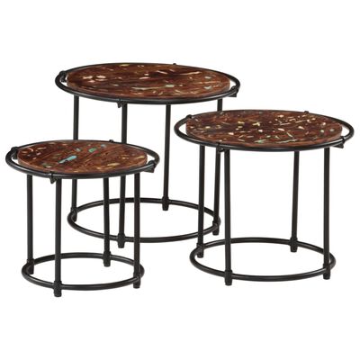 vidaXL Nesting Tables 3 pcs Solid Wood Reclaimed