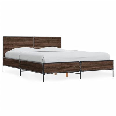 vidaXL Bed Frame without Mattress Brown Oak 120x200 cm