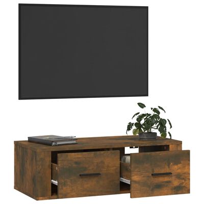 vidaXL Hanging TV Cabinet Smoked Oak 80x36x25 cm Engineered Wood