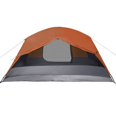 vidaXL Family Tent with Porch 6-Person Grey and Orange Waterproof