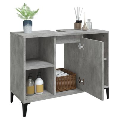 vidaXL Sink Cabinet Concrete Grey 80x33x60 cm Engineered Wood