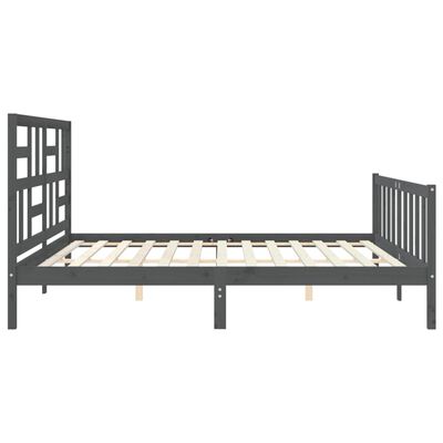 vidaXL Bed Frame without Mattress Grey 200x200 cm Solid Wood Pine