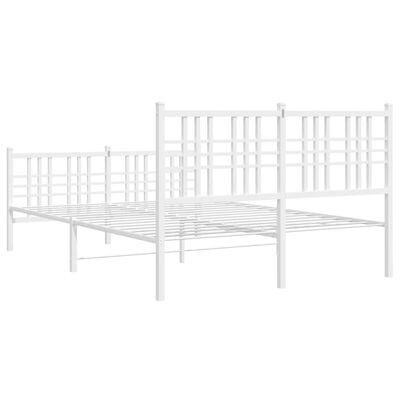 vidaXL Metal Bed Frame without Mattress with Footboard White 140x200 cm