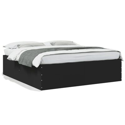 vidaXL Bed Frame without Mattress Black 200x200 cm