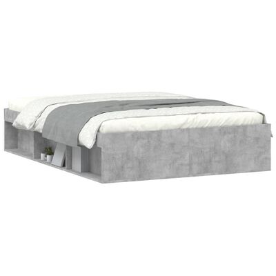 vidaXL Bed Frame without Mattress Concrete Grey 135x190 cm Double