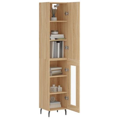 vidaXL Highboard Sonoma Oak 34.5x34x180 cm Engineered Wood