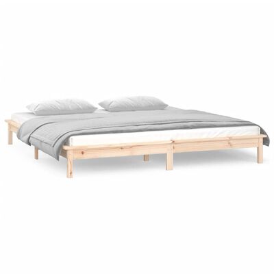 vidaXL LED Bed Frame without Mattress 120x200 cm Solid Wood