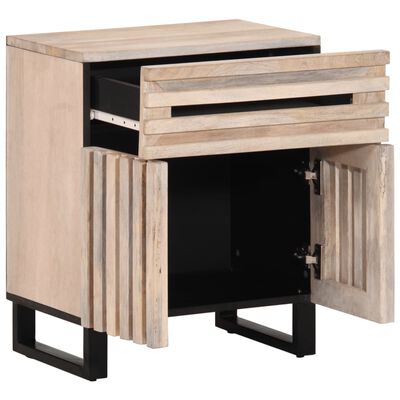 vidaXL Bedside Cabinet 50x34x60 cm Solid Wood Rough Mango