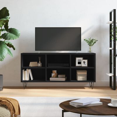 vidaXL TV Cabinet Black 103.5x30x50 cm Engineered Wood