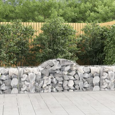 vidaXL Arched Gabion Baskets 9 pcs 200x50x60/80 cm Galvanised Iron