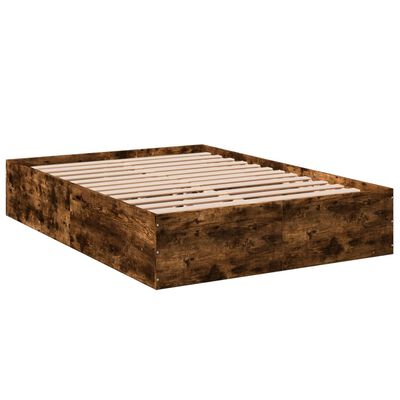 vidaXL Bed Frame without Mattress Smoked Oak 120x190 cm Small Double