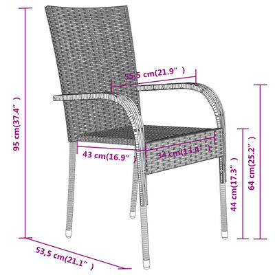 vidaXL 9 Piece Garden Dining Set Black