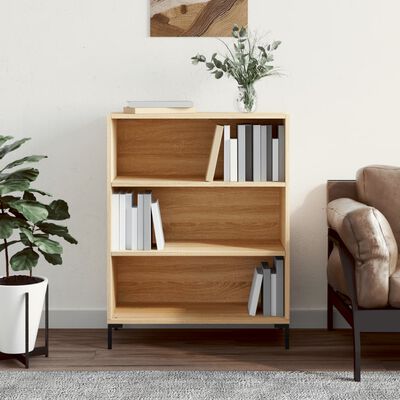 vidaXL Bookcase Sonoma Oak 69.5x32.5x90 cm Engineered Wood