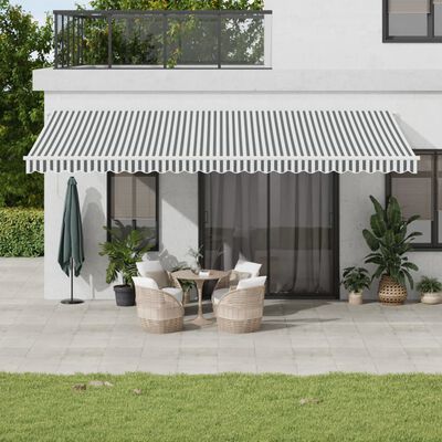 vidaXL Automatic Retractable Awning with LED Anthracite&White 600x350 cm