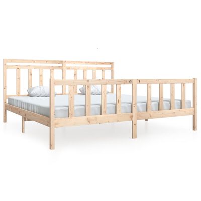 vidaXL Bed Frame without Mattress Solid Wood 200x200 cm (810102+814114)