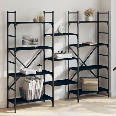 vidaXL Bookshelf Black 160x28.5x136.5 cm Engineered Wood