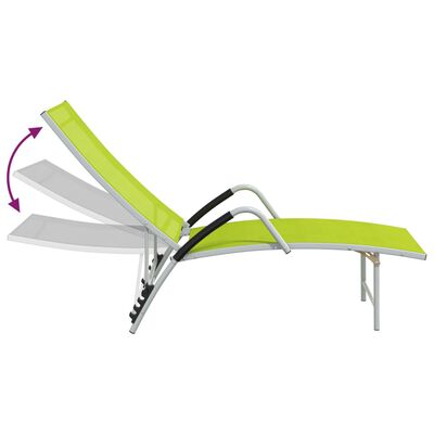 vidaXL Sun Lounger Textilene and Aluminium Green