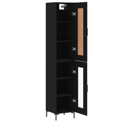 vidaXL Highboard Black 34.5x34x180 cm Engineered Wood