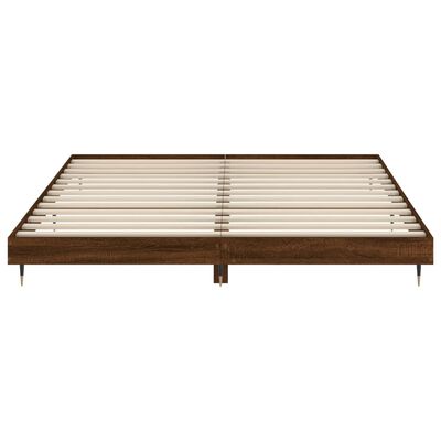 vidaXL Bed Frame without Mattress Brown Oak 180x200 cm Super King Engineered Wood