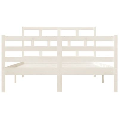 vidaXL Bed Frame without Mattress White Double Solid Wood