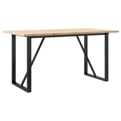 vidaXL Dining Table O-Frame 160x80x75.5 cm Solid Wood Pine and Cast Iron