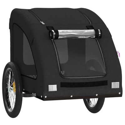 vidaXL Pet Bike Trailer Black Oxford Fabric and Iron