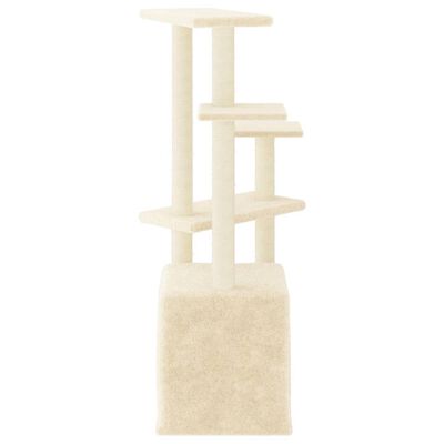 vidaXL Cat Tree with Sisal Scratching Posts Cream 107.5 cm