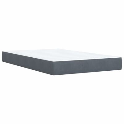 vidaXL Box Spring Bed with Mattress Dark Grey 120x200 cm Velvet