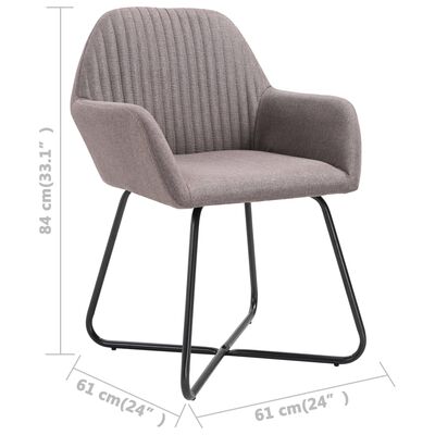 vidaXL Dining Chairs 2 pcs Taupe Fabric