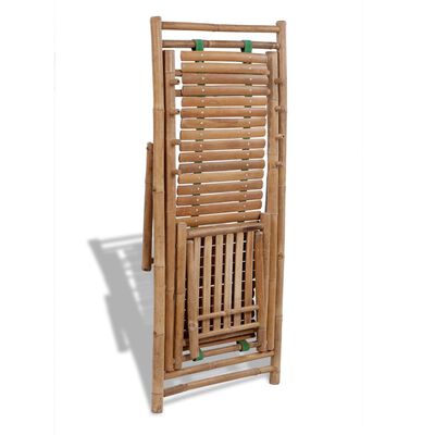 vidaXL Outdoor Deck Chair with Footrest Bamboo