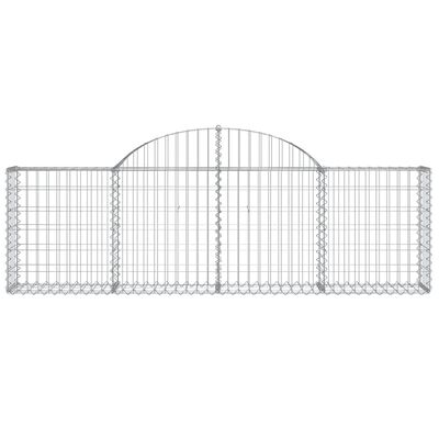 vidaXL Arched Gabion Baskets 2 pcs 200x30x60/80 cm Galvanised Iron