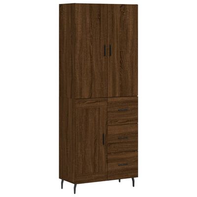 vidaXL Highboard Brown Oak 69.5x34x180 cm Engineered Wood