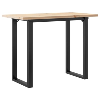 vidaXL Dining Table O-Frame 100x50x75.5 cm Solid Wood Pine and Cast Iron