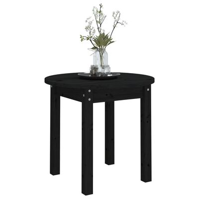 vidaXL Coffee Table Black Ø 45x40 cm Solid Wood Pine