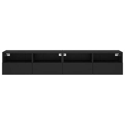 vidaXL TV Wall Cabinets 2 pcs Black 80x30x30 cm Engineered Wood