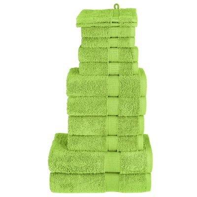 vidaXL 12 Piece Premium Towel Set SOLUND Green 600 gsm