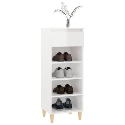 vidaXL Shoe Cabinet High Gloss White 40x36x105 cm Engineered Wood