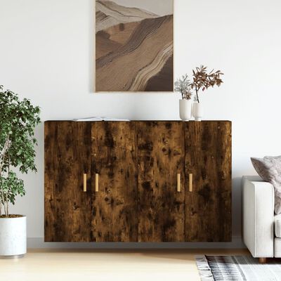 vidaXL Wall Mounted Cabinets 2 pcs Smoked Oak Engineered Wood