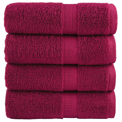 vidaXL Premium Soap Towels SOLUND 4pcs Bordeaux 30x30cm 600gsm