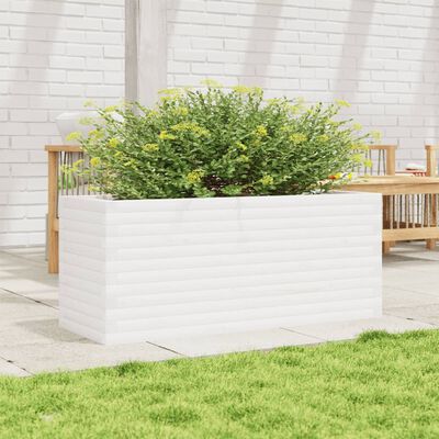 vidaXL Garden Planter White 110x40x46 cm Solid Wood Pine