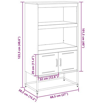 vidaXL TV Cabinet Anthracite 100.5x39x60.5 cm Steel