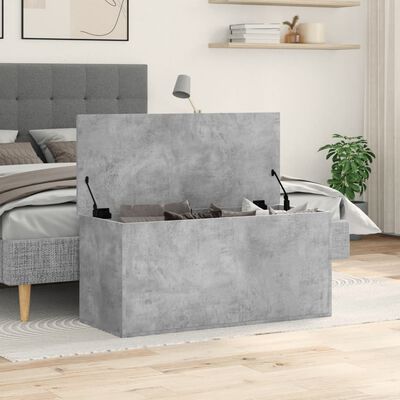 vidaXL Storage Box Concrete Grey 100x42x46 cm Engineered Wood