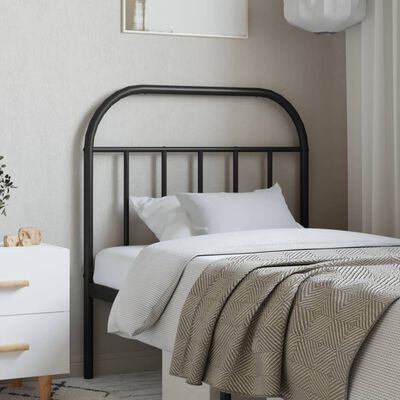 vidaXL Metal Headboard Black 90 cm